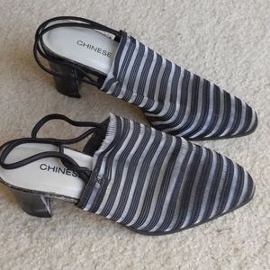 Chinese Laundry chunk heeled mesh shoes, size 6.5M